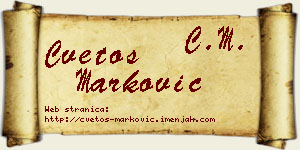 Cvetoš Marković vizit kartica